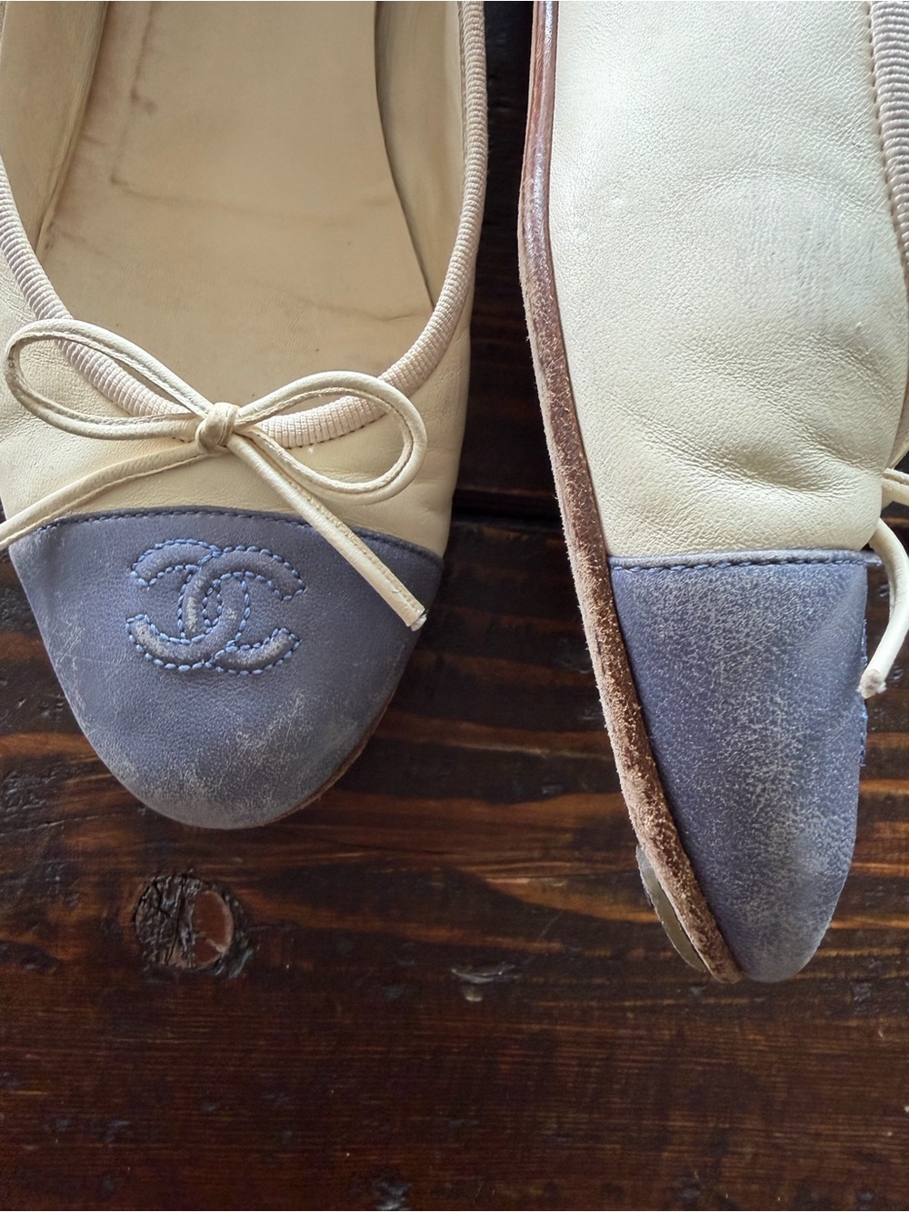 Chanel Interlocking CC Logo Lambskin Ballet Flats Size IT 39.5 - Picture 6 of 16